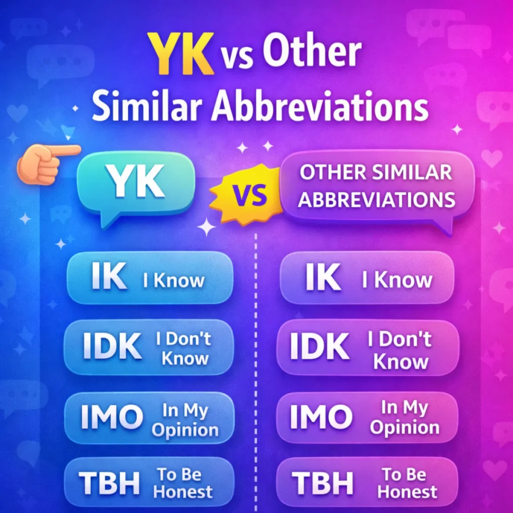 YK vs Other Similar Abbreviations