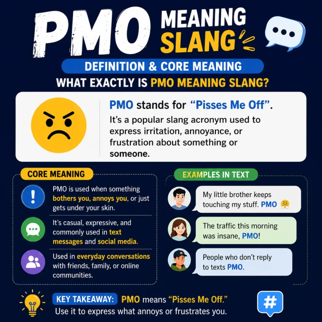 Definition & Core Meaning: What Exactly Is pmo meaning slang?