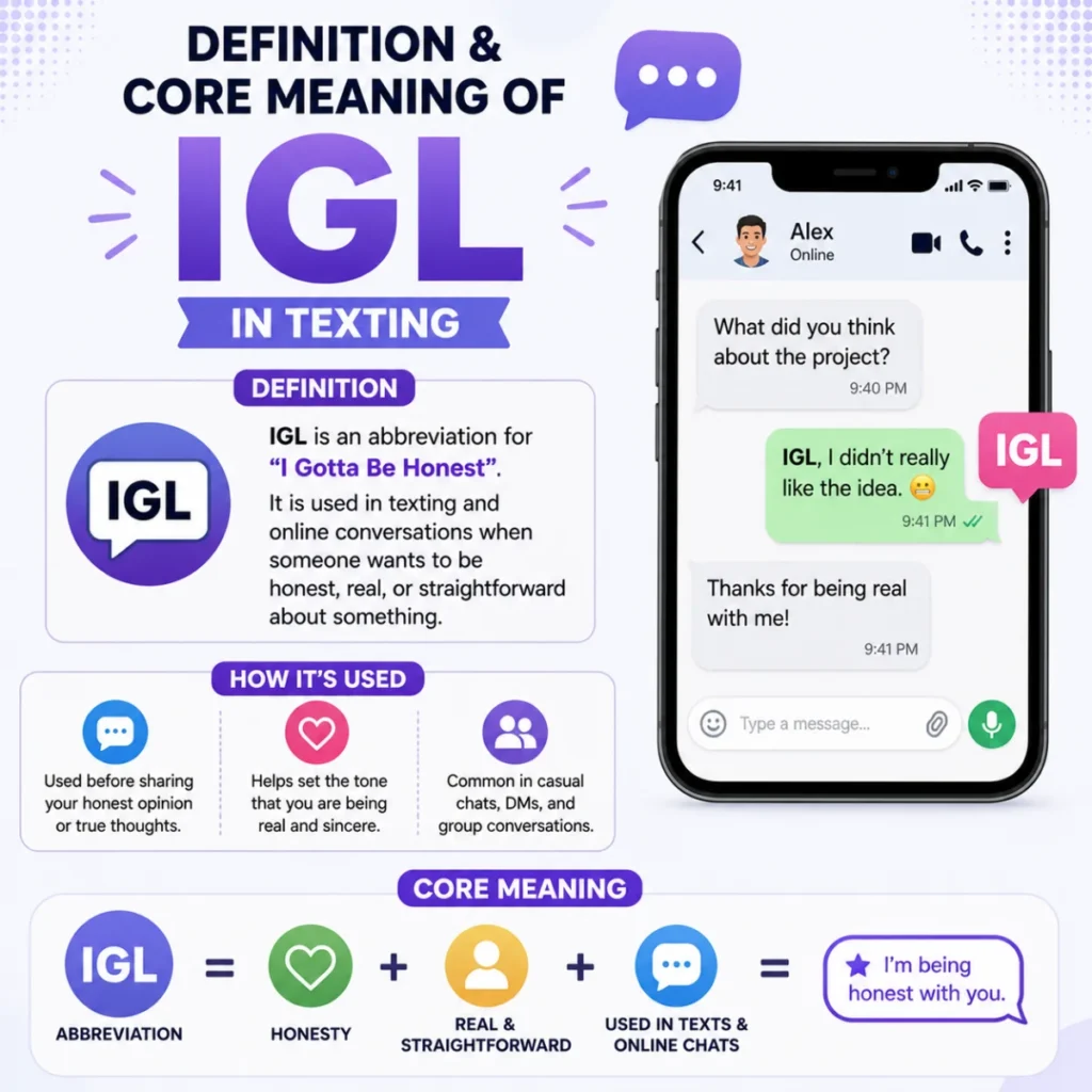 Definition & Core Meaning of IGL in Texting