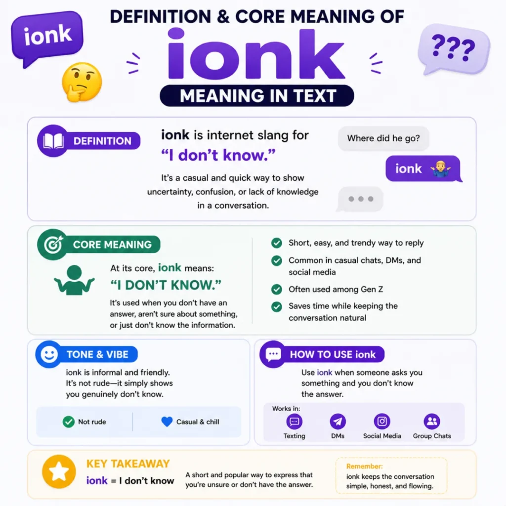 Definition & Core Meaning of ionk meaning in text
