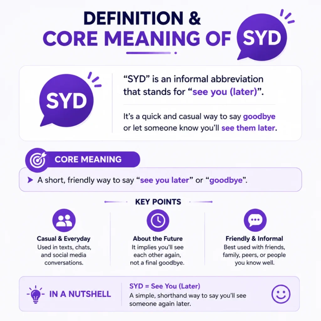 Definition & Core Meaning of syd meaning in text