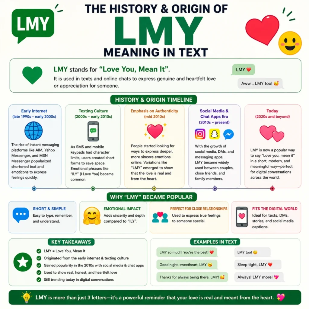History & Origin of lmy meaning in text
