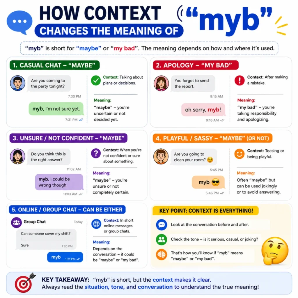 How Context Changes the Meaning of “myb”