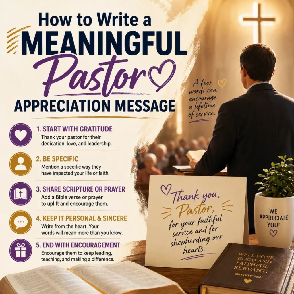 How to write a meaningful pastor appreciation message with heartfelt tips and a pastor speaking in church