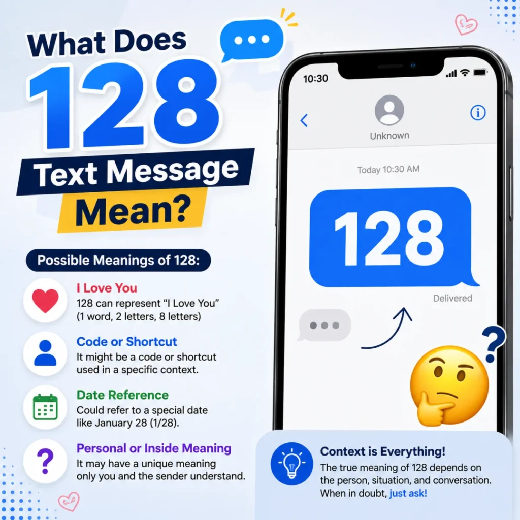 What does 128 text message mean? Possible meanings and reasons behind 128 in texting