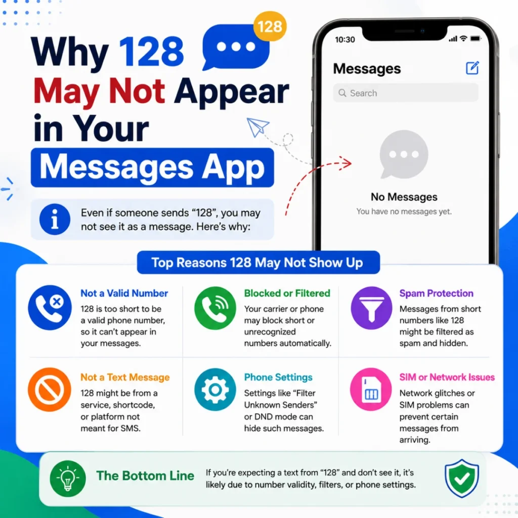 Why 128 may not appear in your Messages app and common reasons messages can be hidden or blocked