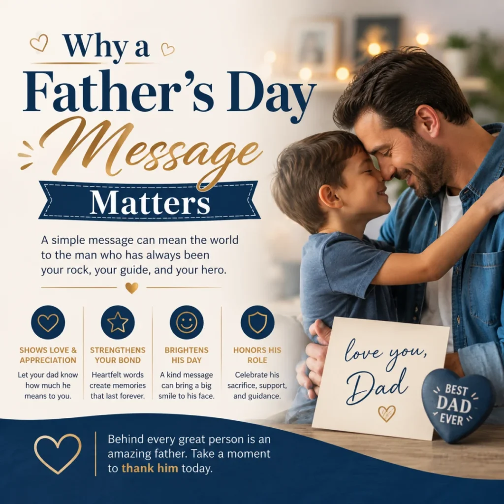 Why a Father's Day message matters with father and son sharing a heartfelt hug, celebrating love, appreciation, and family