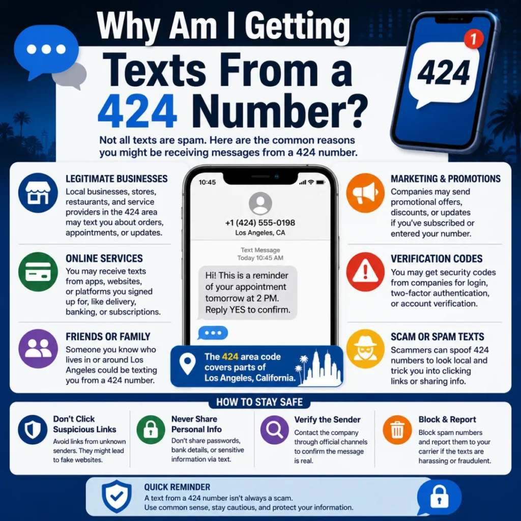 Why am I getting texts from a 424 number? Common reasons and safety tips