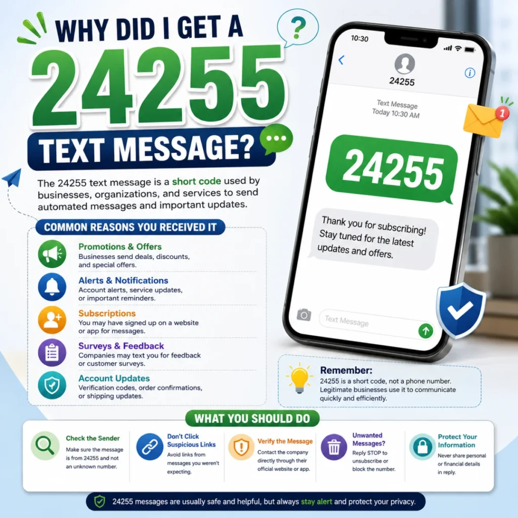 Why did I get a 24255 text message? Common reasons and safe steps to take