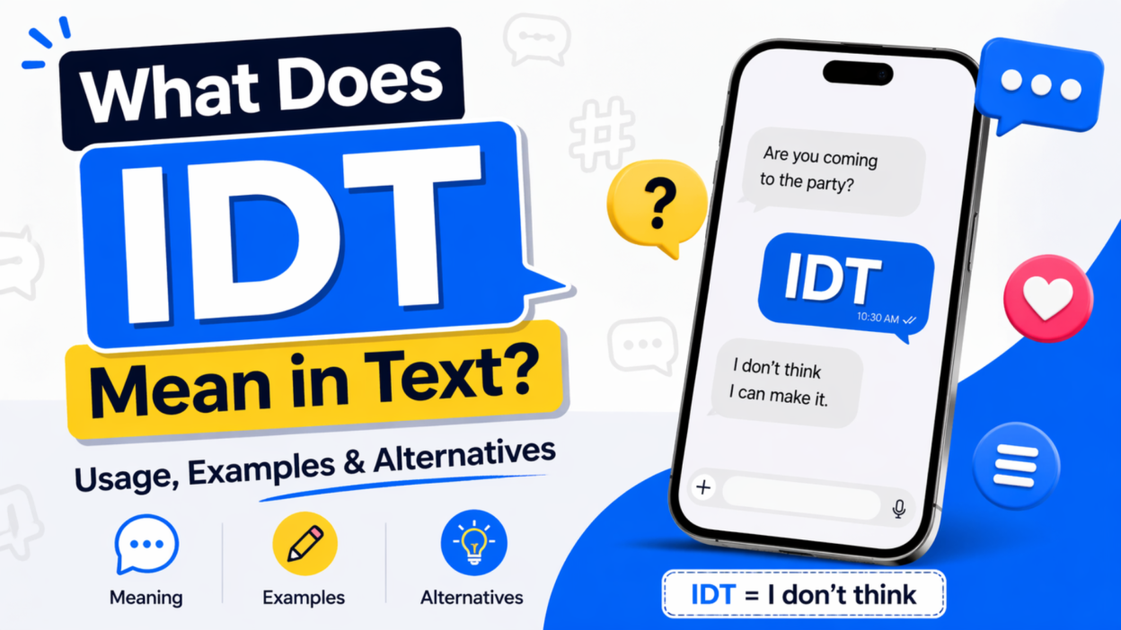 What Does IDT Mean in Text? Usage, Examples & Alternatives