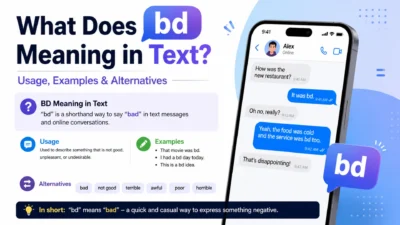 What Does bd meaning in text Mean in Text? Usage, Examples & Alternatives