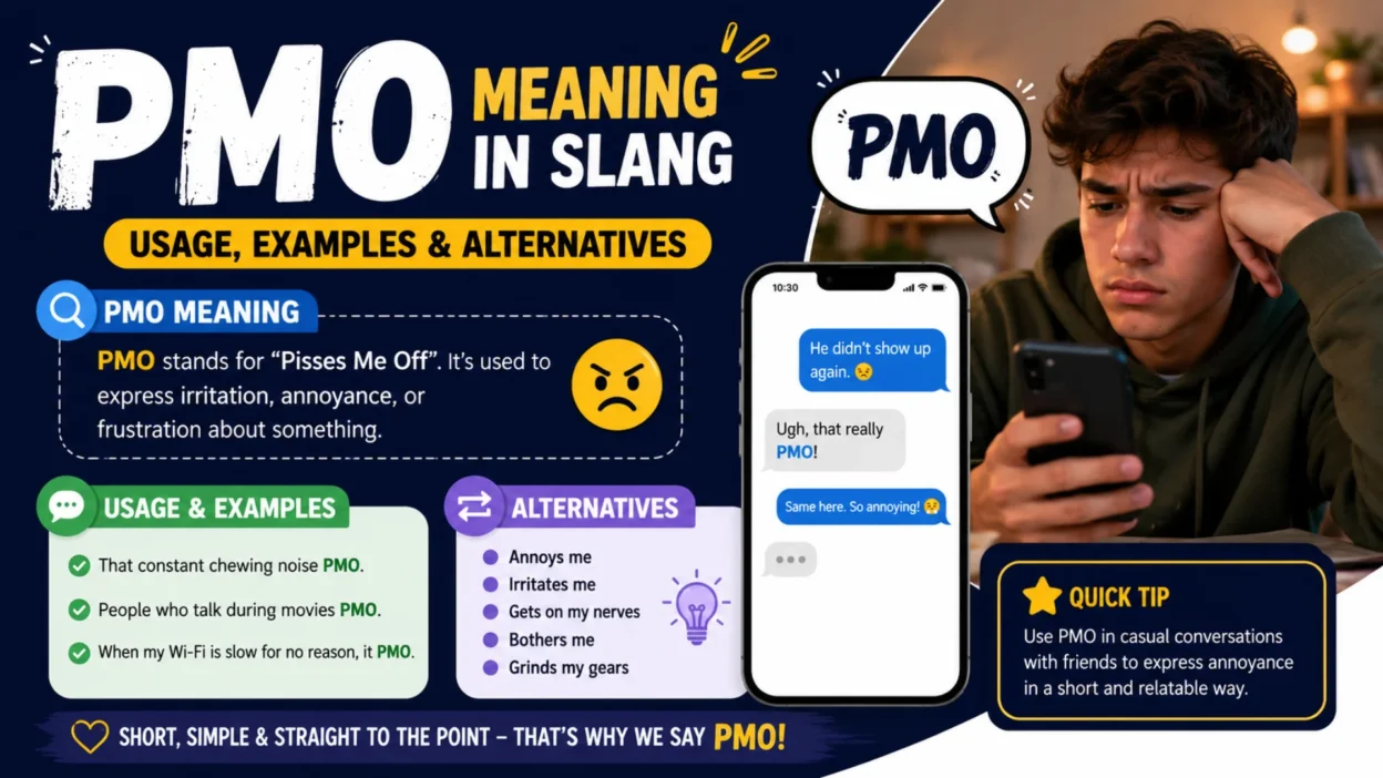 What Does pmo meaning slang Mean in Text? Usage, Examples & Alternatives