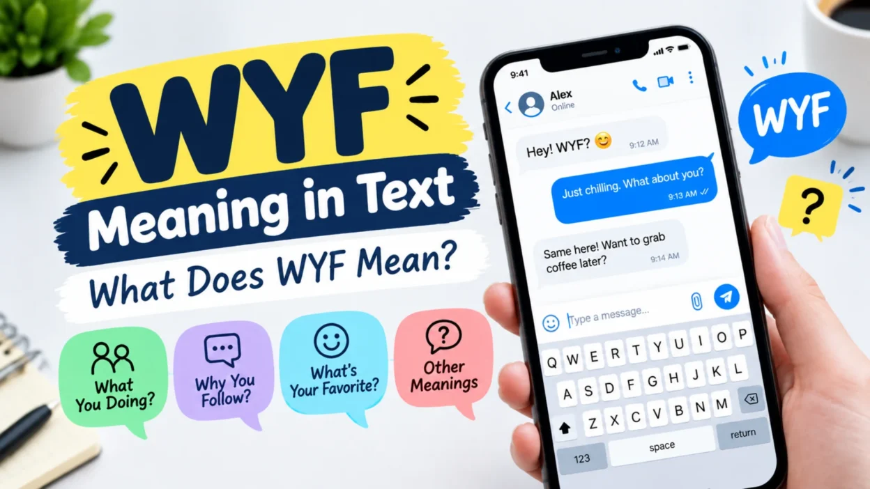 WYF meaning in text and chat with common uses like What You Doing and Why You Follow