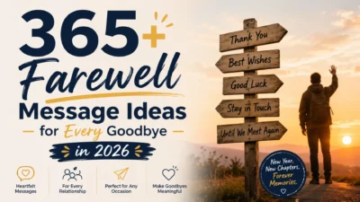 365+ farewell message ideas for every goodbye in 2026 with heartfelt wishes, sunset background, and goodbye signpost