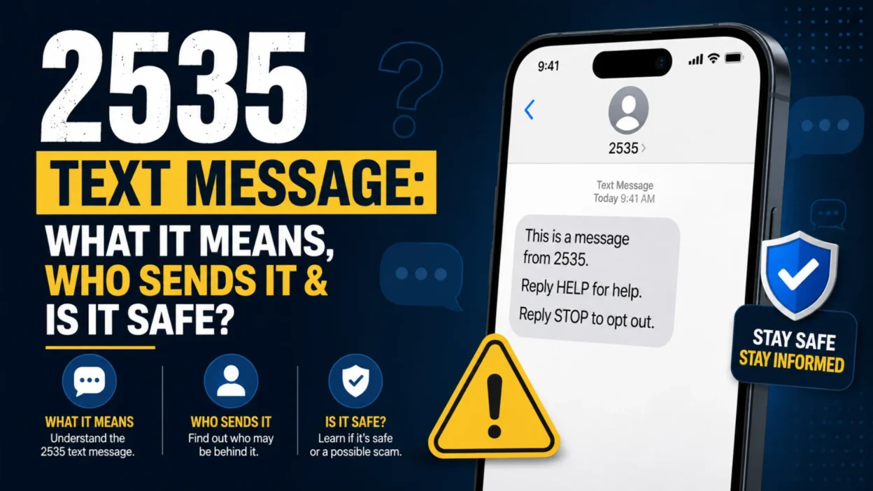 2535 text message explained with sender details, meaning, and safety tips on a smartphone