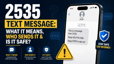 2535 text message explained with sender details, meaning, and safety tips on a smartphone