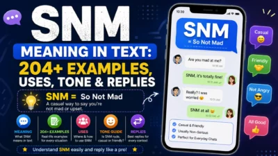 SNM meaning in text explained with 204+ examples, uses, tone, replies, and chat message meanings