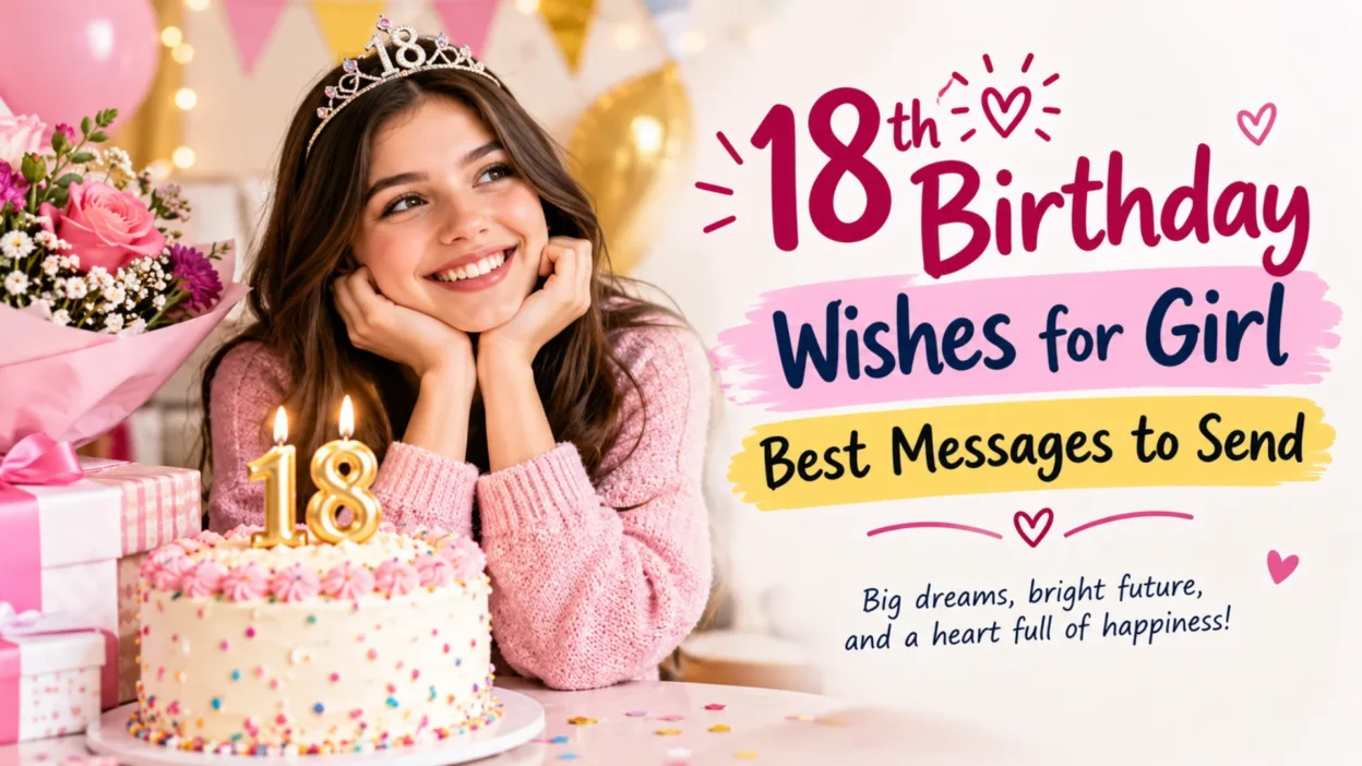 18th birthday wishes for girl with cake, gifts, flowers, and birthday celebration