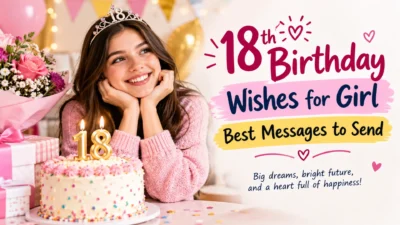 18th birthday wishes for girl with cake, gifts, flowers, and birthday celebration