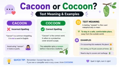 Cacoon or cocoon? Learn the correct spelling, text meaning, and examples
