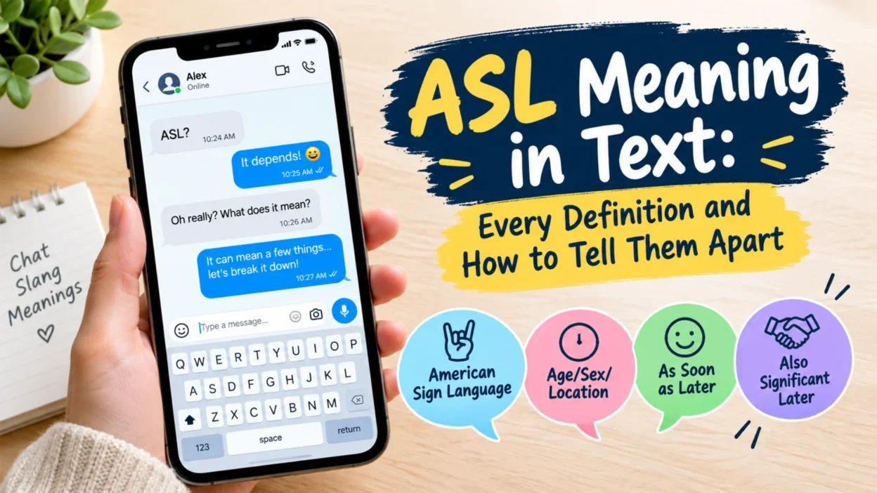 ASL meaning in text explained with common definitions, including American Sign Language and age, sex, location.
