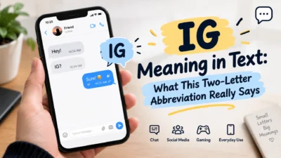 IG meaning in text explained with a smartphone chat showing how this abbreviation is used