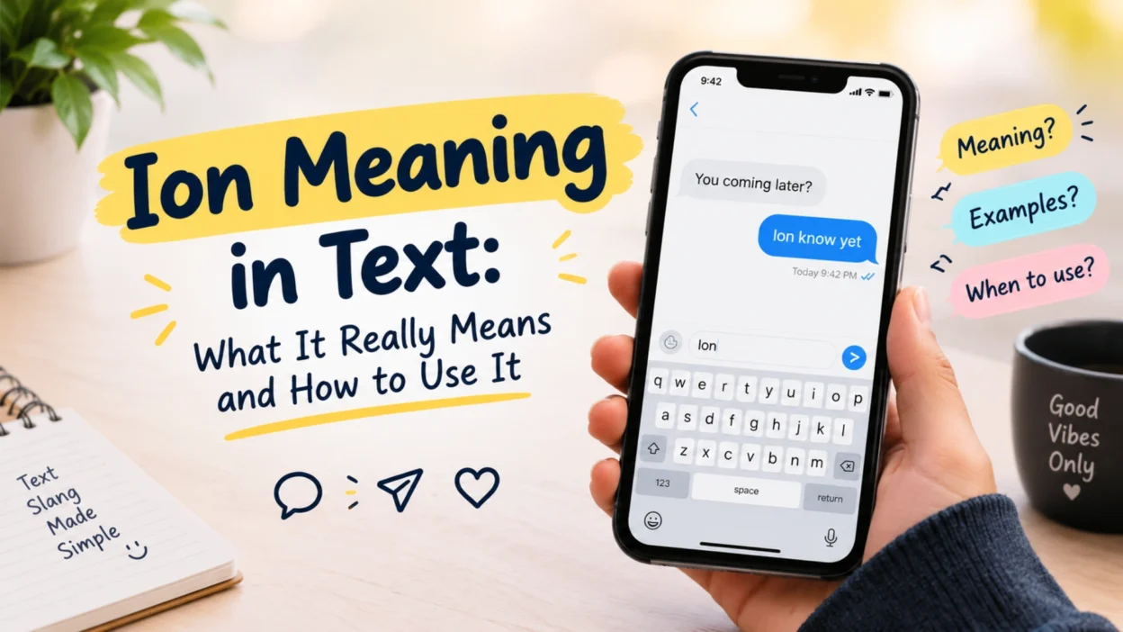 Ion meaning in text explained with smartphone texting example and common uses