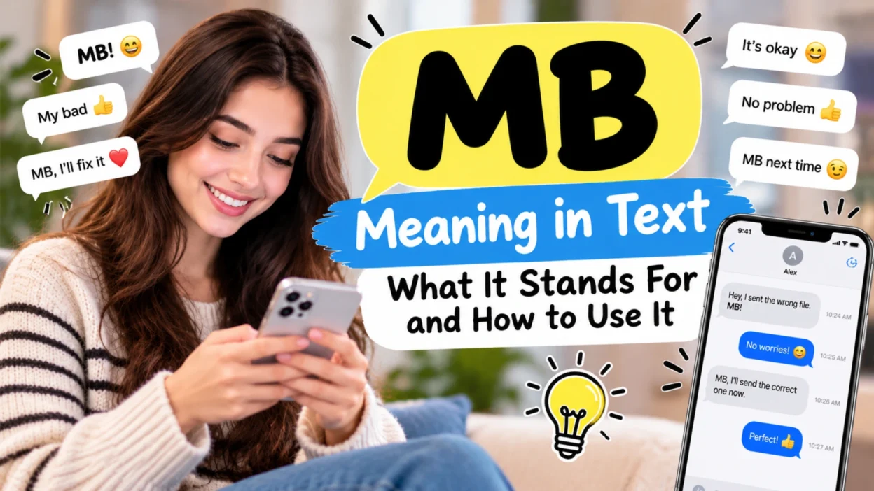 MB meaning in text explained with chat examples showing MB as my bad in everyday messages.