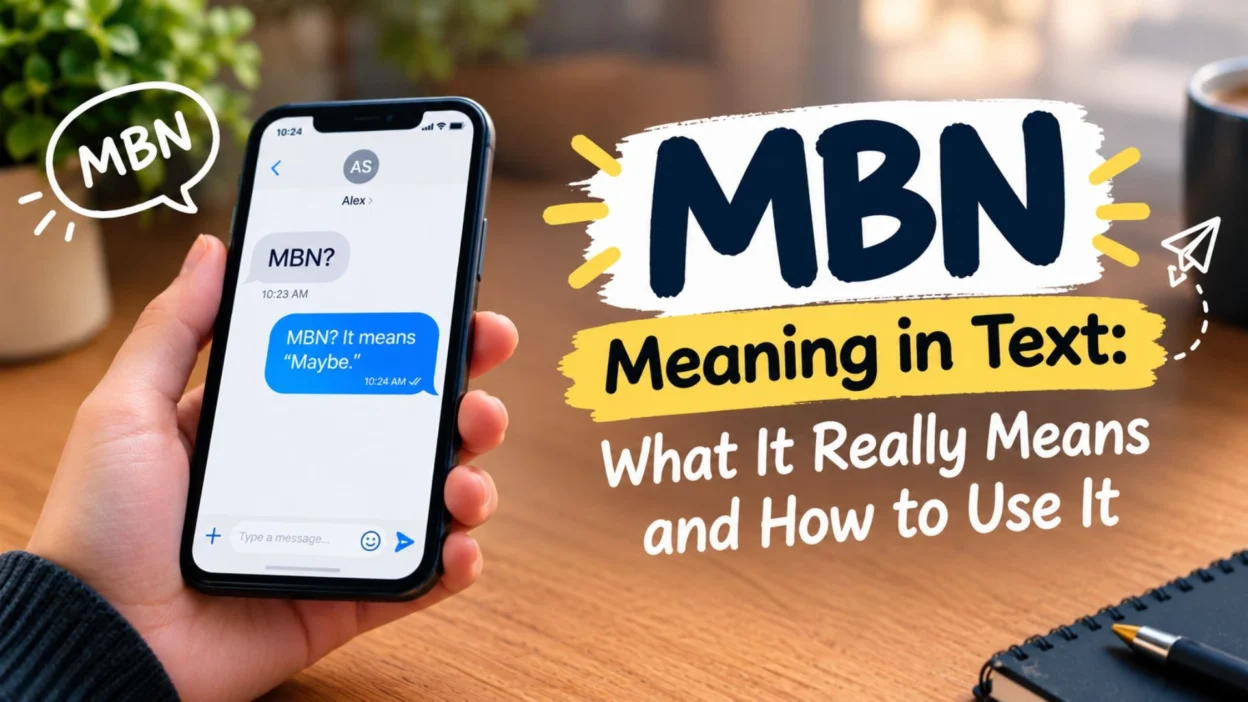 MBN meaning in text explained with a smartphone texting conversation